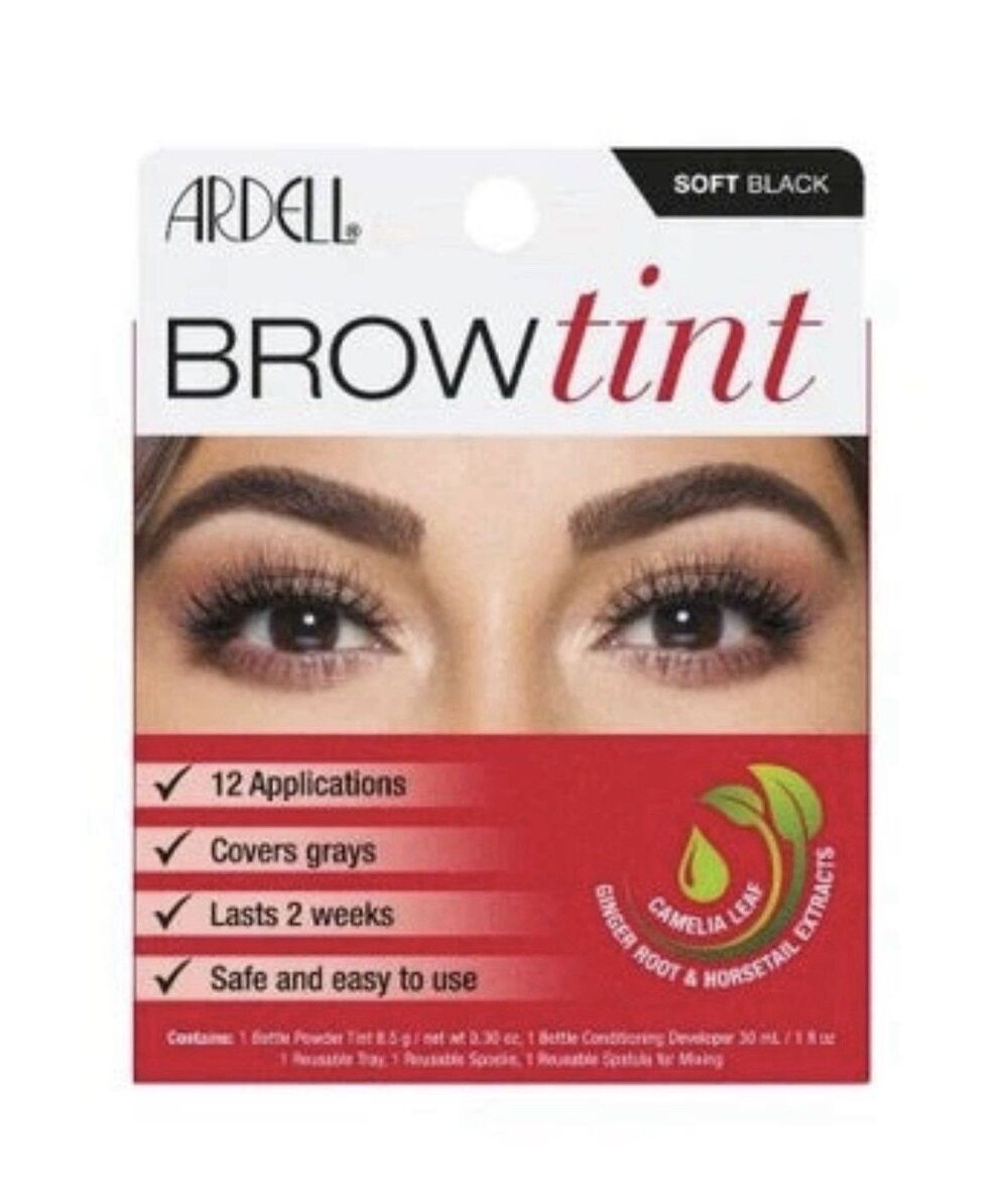 Ardell Brow Tint Kit Soft Black Semi-Permanent Eyebrow Color 12 Applications